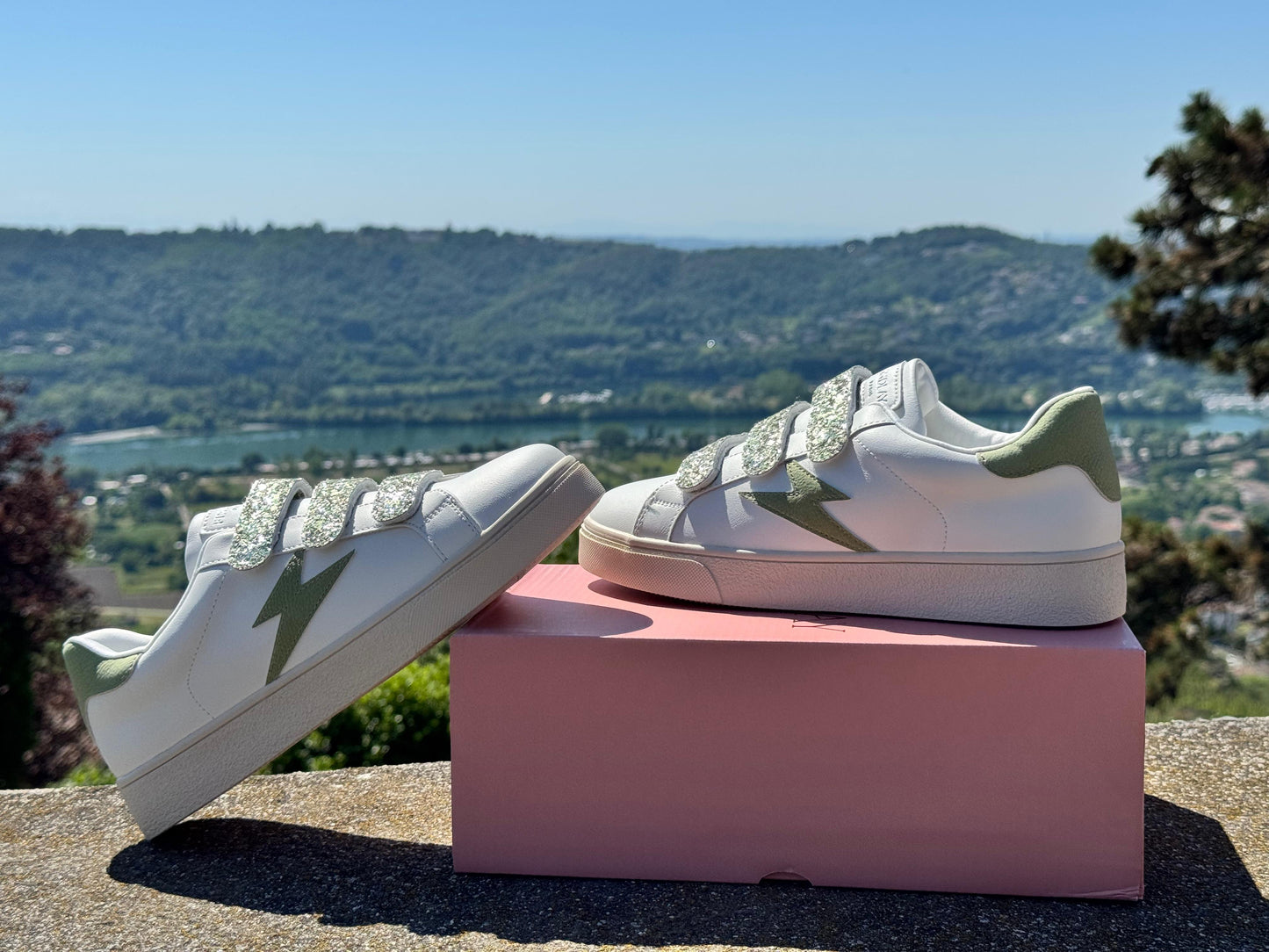 Baskets éclair vert