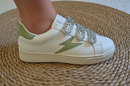 Baskets éclair vert