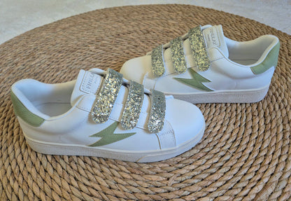 Baskets éclair vert